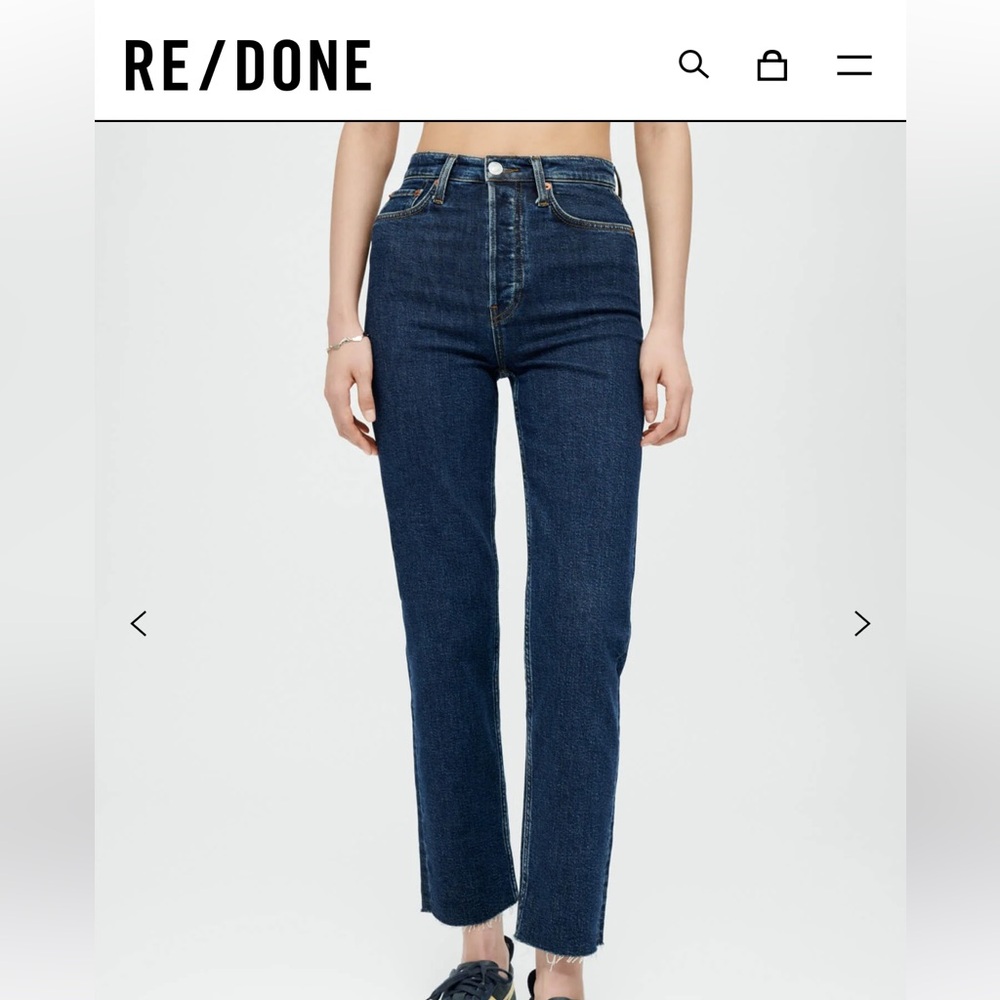 Re/Done 70’s stovepipe jeans. Size 29. Comfort Stretch High rise.